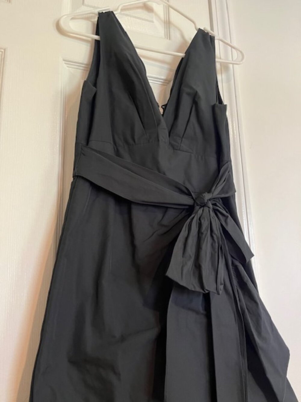 Rebecca Taylor Black Taffeta Wrap Dress w/ Ruffle Hem | Size 6 | NWT - Picture 7 of 14